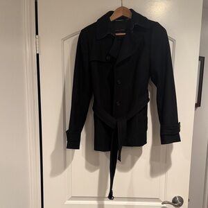 Banana Republic Black Pea Coat With Belt